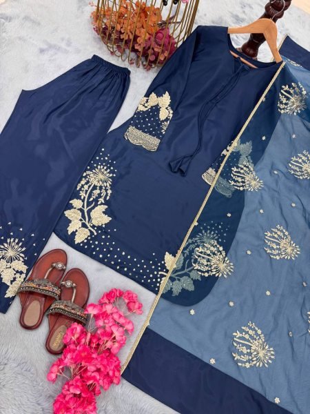 Luxury Designer Crepe Palazzo Suit with Heavy Organza Dupatta Export Quality Ready To Wear Collection