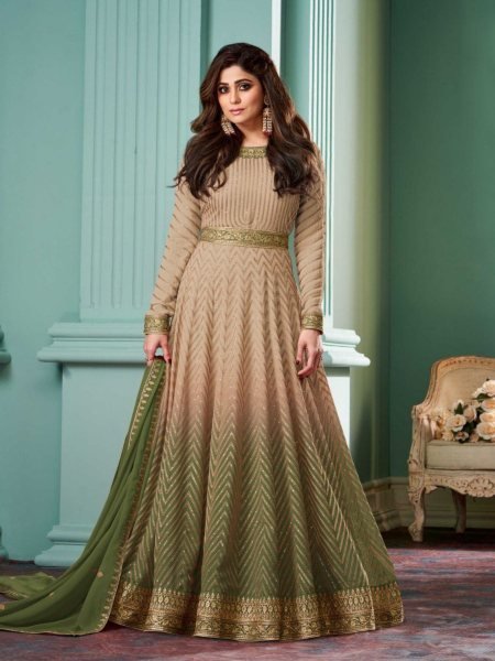 Luxury Designer Gown for Wedding & Party Wear Alizza Chiku Shade Collection in Bulk Anarakali Gown Wholesale