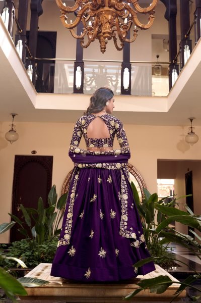 Luxury Embroidered Lehenga Choli Set in Vichitra Silk with Pearl   Sequin Detailing New Arrival Party Wear at Low Price Designer Lehenga Choli