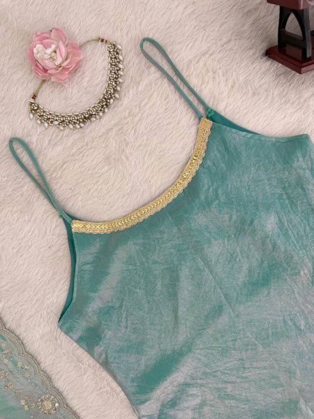 Luxury Fendy Silk Kurti Palazzo Set with Embroidered Dupatta Ready To Wear Collection