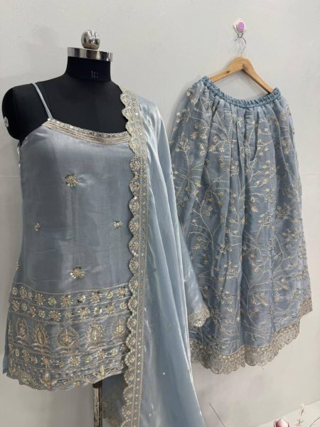 Luxury Jimmy Choo Organza 3 Piece Embroidery Suit Collection Ready to Wear Ready To Wear Collection