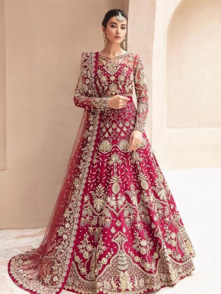 Luxury Bridal Gown Butterfly Net with Diamond and Embroidery Work Indian Wedding Wear Wedding Bridal Dress Wholesale