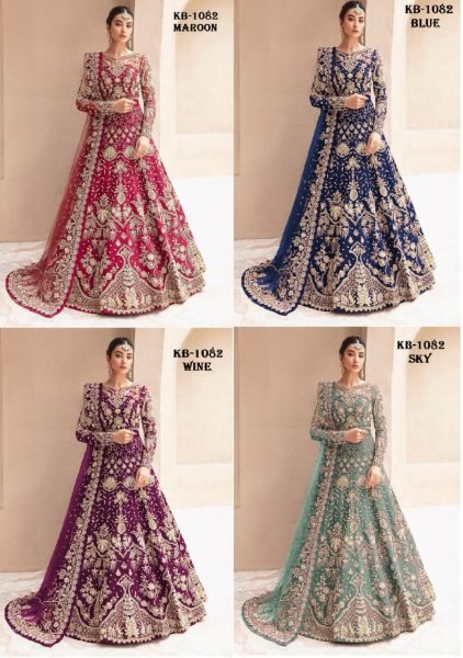 Luxury Bridal Gown Butterfly Net with Diamond and Embroidery Work Indian Wedding Wear Wedding Bridal Dress Wholesale