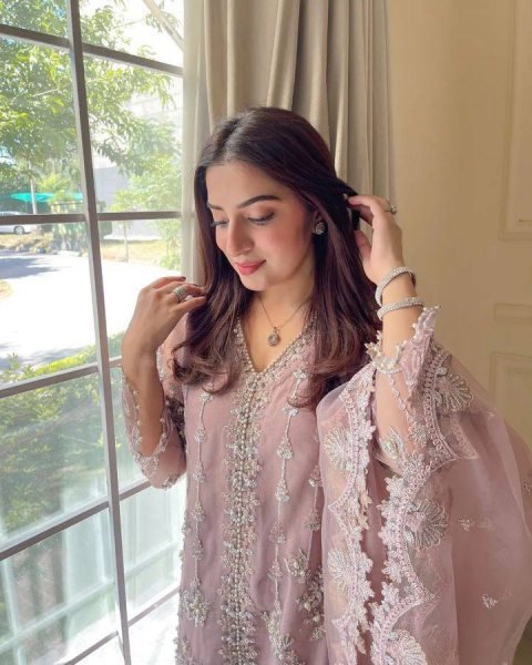 Luxury Net Palazzo Suit with Sequence Work and Fancy Lace Ready To Wear Collection