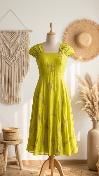 Luxury Parrot Green Chinnon Silk Designer Party Wear Gown with Elegant Bead Work Detailing Anarkali Kurtis 