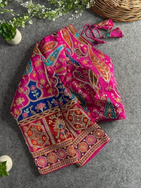 Luxury Rani Crepe Wedding Blouse with Printed Finish Perfect for Grand Functions Sarees 