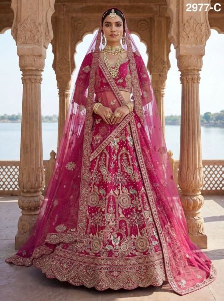 Luxury Pink Silk Bridal Lehenga with Heavy Handwork for Grand Wedding Wear Bridal Lehenga Choli