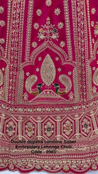 Luxury Pink Silk Lehenga Set with Heavy Embroidery for Bridal Wear Bridal Lehenga Choli