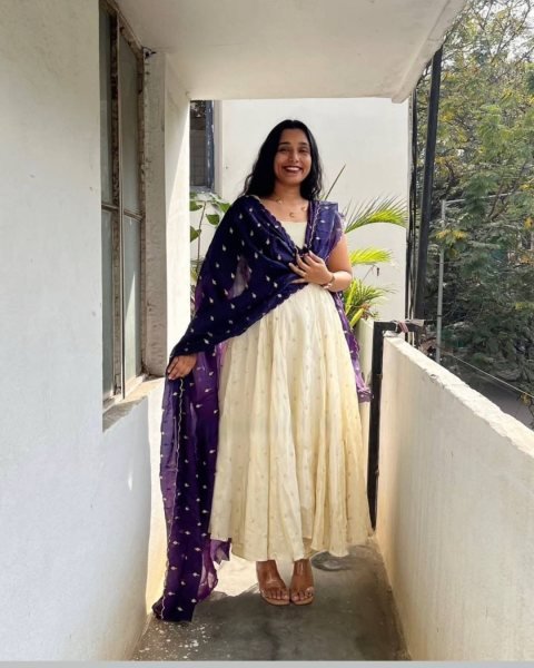 Luxury Purple Dupatta Chinnon Silk Sequence Work Long Gown with Fendi Silk Dupatta for Wedding Functions Kurti With Dupatta Wholesale