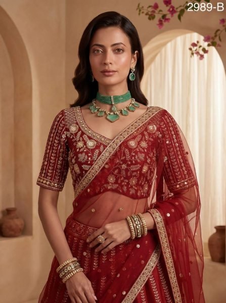 Luxury Red Designer Lehenga with Handwork for Wedding Wear Bridal Lehenga Choli