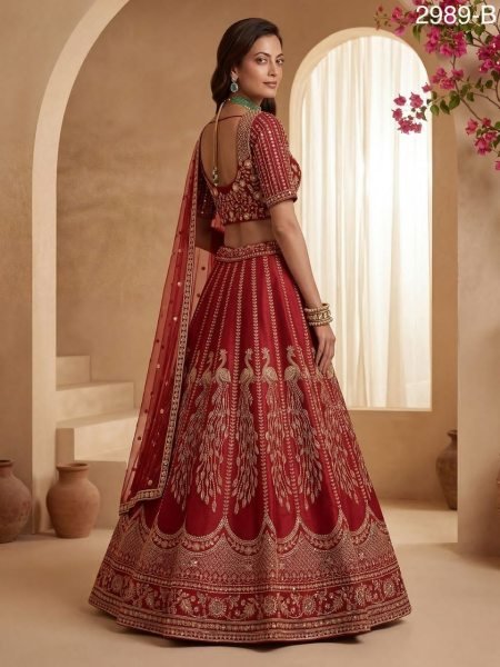 Luxury Red Designer Lehenga with Handwork for Wedding Wear Bridal Lehenga Choli