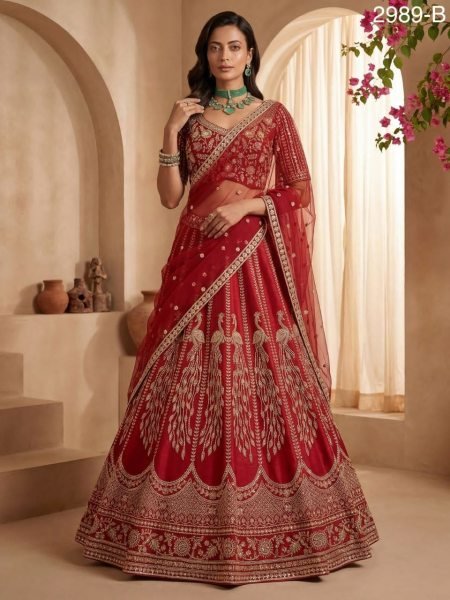 Luxury Red Designer Lehenga with Handwork for Wedding Wear Bridal Lehenga Choli