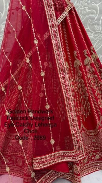 Luxury Red Designer Lehenga with Handwork for Wedding Wear Bridal Lehenga Choli