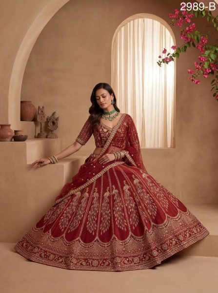 Luxury Red Designer Lehenga with Handwork for Wedding Wear Bridal Lehenga Choli