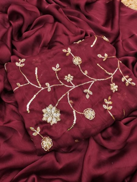 Luxury Silk Saree with Maggam Blouse Trending Wedding Look 2025 Embroidery Sarees Wholesale
