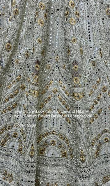 Luxury White Bridal Lehenga Choli With Real Mirror and Zari Work at Manufacturer Rate Bridal Lehenga Choli