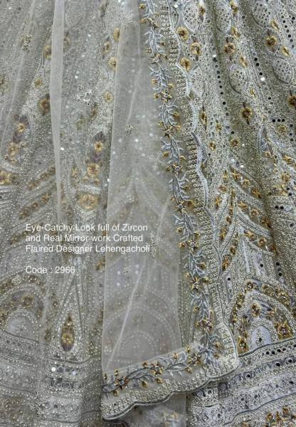 Luxury White Bridal Lehenga Choli With Real Mirror and Zari Work at Manufacturer Rate Bridal Lehenga Choli