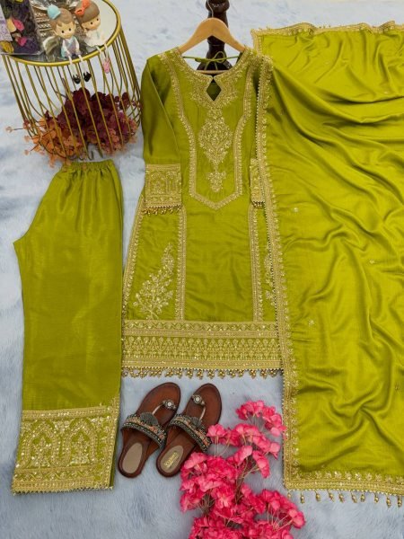 New Trendy Exclusive Designer Designer Embroidery Kurta Sets For Women With Bottom And Dupatta Ready To Wear Collection