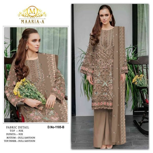 Maaria A Designer Pakistani Suit Heavy Fox Georgette with Embroidery Work and Dupatta Pakistani Suits Wholesale