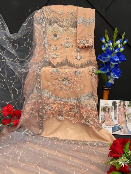 Maaria-a  Fox Georgette Embroidery Work Salwar Suit  Pakistani Suits Wholesale