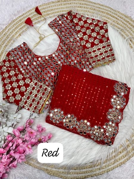 Magenta Georgette Saree with Sequins and Mirror Work Blouse Celebration Wear Special Georgette Sarees Wholesale