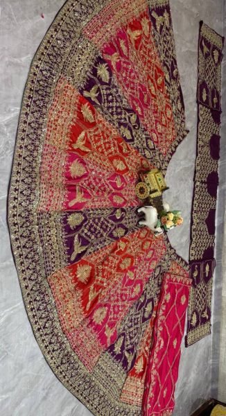 Magenta Chinon Silk Wedding Lehenga with Heavy Embroidery Exclusive Export Edition Designer Lehenga Choli