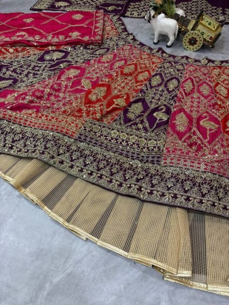 Magenta Chinon Silk Wedding Lehenga with Heavy Embroidery Exclusive Export Edition Designer Lehenga Choli