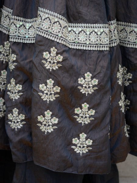 Magnetic Black Designer Vichitra Silk Anarkali Suit with Heavy Sequin Work For Festival Ready To Wear Collection