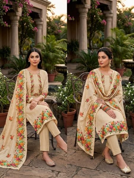 Magnetic Cream Assam Silk Kurti Pant Dupatta Set with Digital Print Dupatta Color Set Matching Dress Material Wholesale