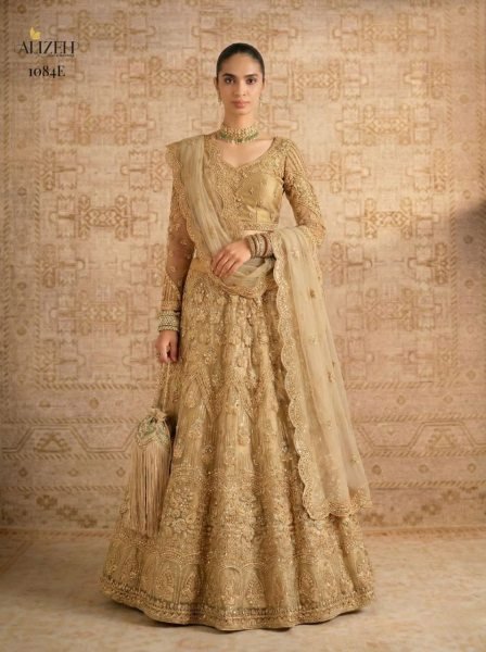 Magnetic Golden Butterfly Net Lehenga Choli with Banglori Silk Inner for Bridal Wear Bridal Lehenga Choli