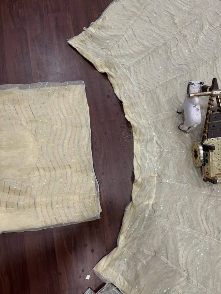 Magnetic Off White Organza Silk Lehenga with Sequins Work for Wedding Wear Designer Lehenga Choli