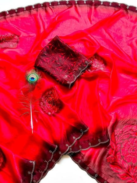 Magnetic Pink Sawan Special Fandy Satin Saree with Floral Digital Print Blouse Printed Cotton Sarees Wholesale