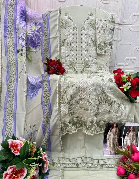 Magnetic Pista Premium Cambric Lawn Cotton Suit with GPO Lace Dupatta for Festival Pakistani Suits Wholesale