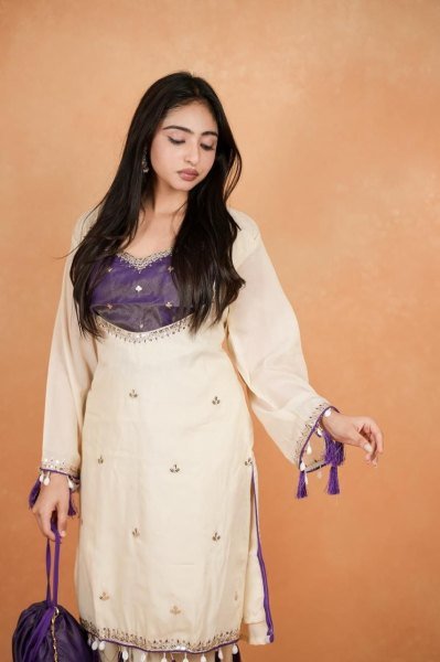 Magnetic Purple Stylish Palazzo Set with Hand Work for Festive Wear CO ORD Sets