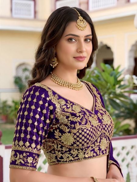 Magnetic Purple Women's Rangoli Silk Lehenga Choli with Zari and Sequins Work Designer Lehenga Choli