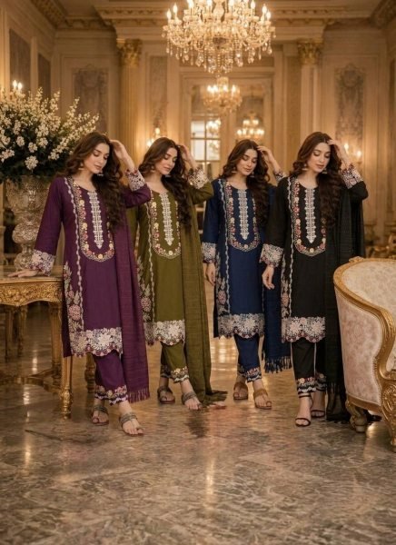 Magnetic Satin Rayon Kurti Suits Set With Thread Work And Viscose Dupatta For Party Wear Ready To Wear Collection