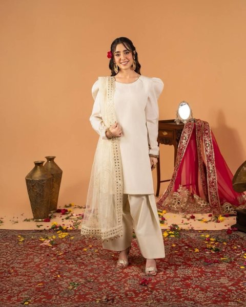 Magnetic White Roman Chanderi Silk Farshi Salwar Suit with Sequin Embroidery for Festival Rate Ready To Wear Collection