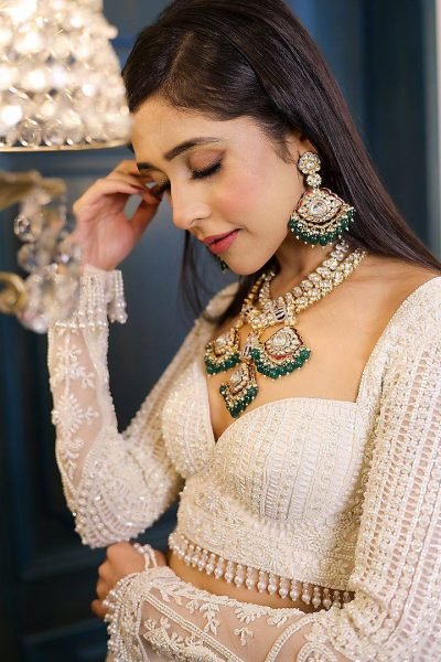 Magnetic White Women s Butterfly Net Lehenga with Heavy Sequins Embroidery  Bridal Lehenga Choli