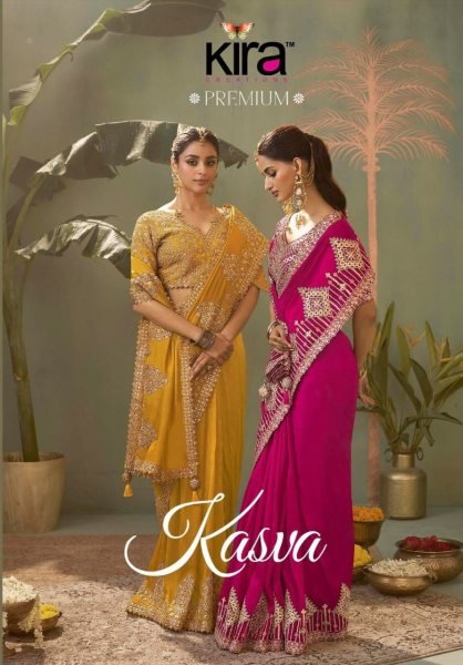 Magnetic Yellow Kira Kasva Silk Saree with Intricate Gota Patti Embroidery Work Silk Sarees Wholesale