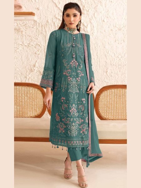 Mah E Rooh Teal Green Designer Suit Set for Wedding Wear Women Salwar Kameez
