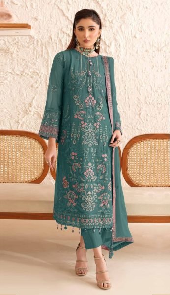 Mah E Rooh Teal Green Designer Suit Set for Wedding Wear Women Pakistani Suits Wholesale