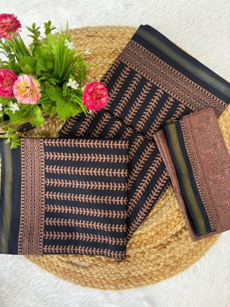 Maharani Zari Border Malai Cotton Saree  with Zari Border  Classic Comfort for Every Day Printed Cotton Sarees Wholesale