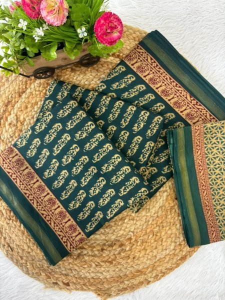 Maharani Zari Border Malai Cotton Saree  with Zari Border  Classic Comfort for Every Day Printed Cotton Sarees Wholesale