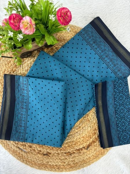 Maharani Zari Border Malai Cotton Saree  with Zari Border  Classic Comfort for Every Day Printed Cotton Sarees Wholesale