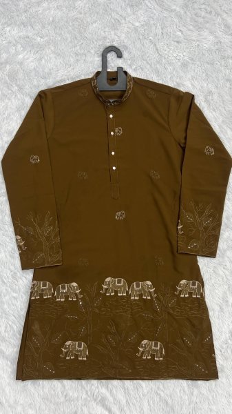 Mahendi Green Armaani Lachko Men s Kurta Pajama Set with Heavy Embroidery Kurta Pajama Wholesale