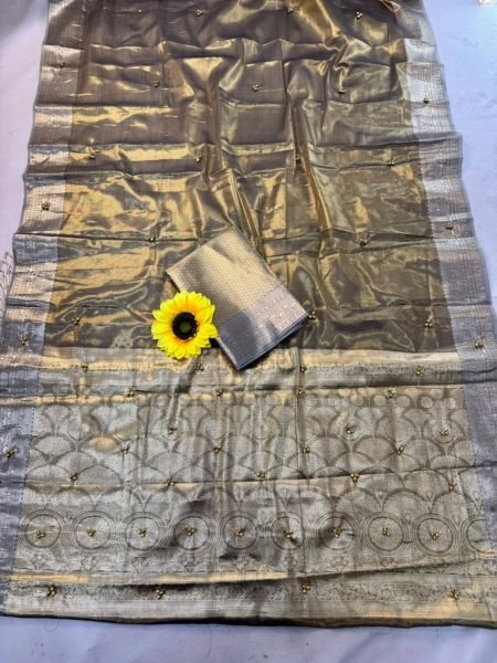 Mahendi Green Designer Banarasi Silk Saree with Real Zari Kasab Weaving For Wedding