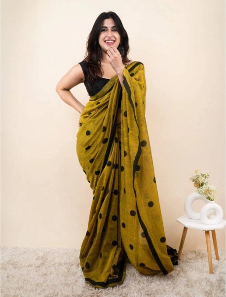 Mahendi Green Digital Print Saree with Matching Printed Blouse Piece for Bulk Order Printed Cotton Sarees Wholesale