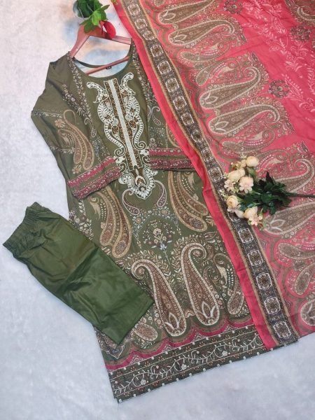 Mahendi Green Heavy Cotton Printed Kurti with Pant and Cotton Dupatta For Daily Wear  Printed Kurtis