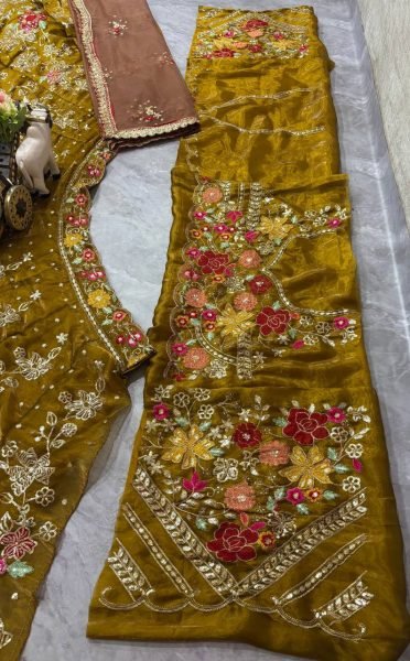 Mahendi Green Party Wear Jimmy Chu Lehenga with Embroidered Butterfly Net Dupatta Designer Lehenga Choli
