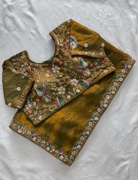 Mahendi Green Satin Silk Saree with Heavy Sequins Work at Wholesale Rate Designer Wedding Sarees Wholesale